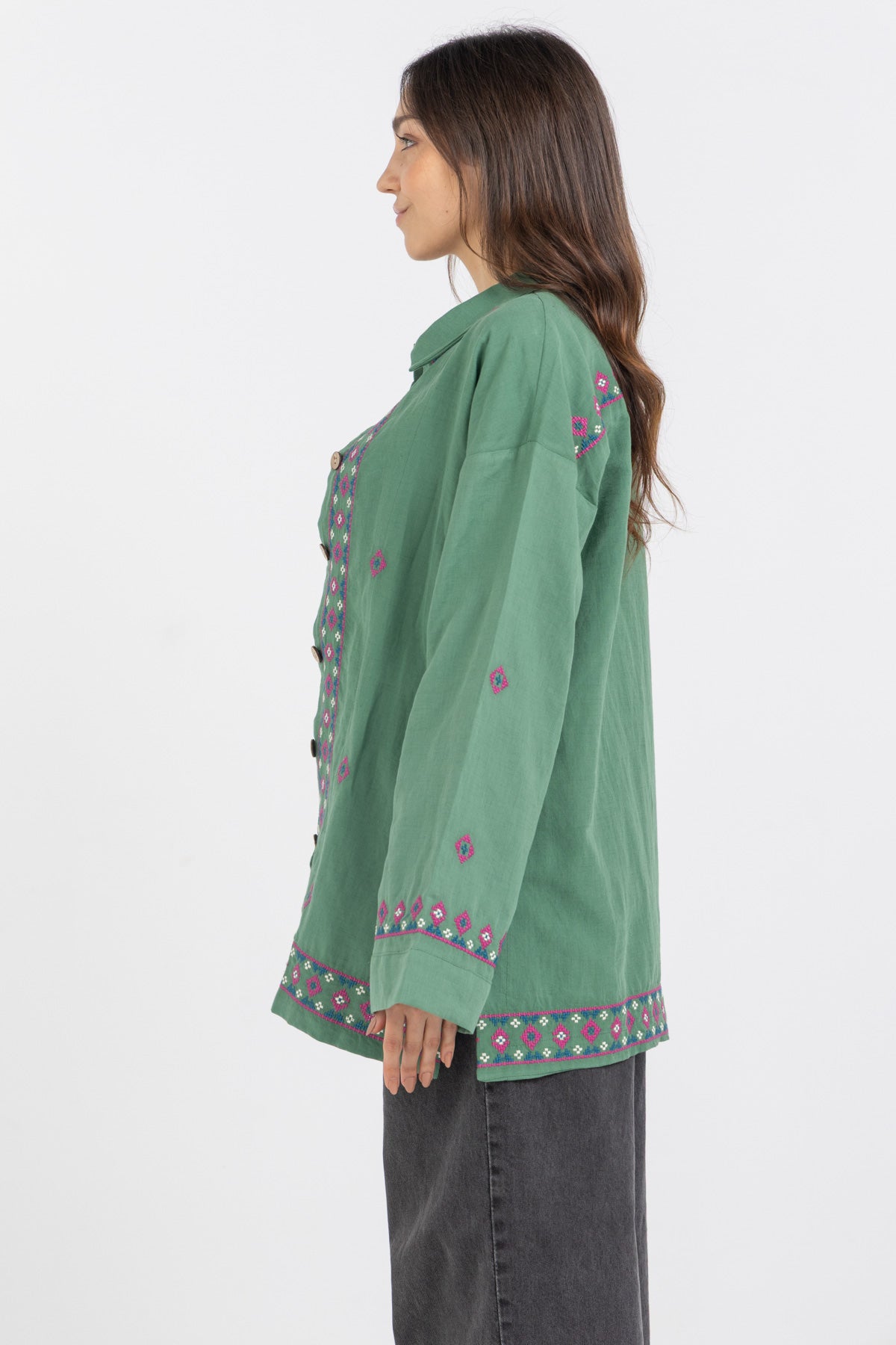 Image of Linen Bloom Long Jacket